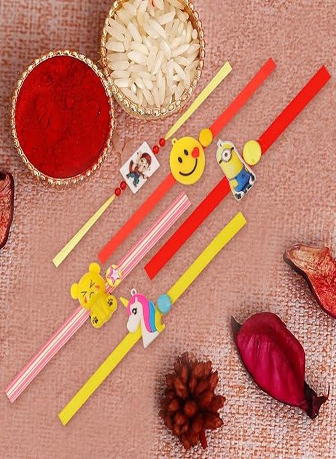 Vientiq Cartoon Characters Rakhi Combo Set of 5 Blasting Rakhi for Kids Brother with Roli & Chawal for Boys - Image 3